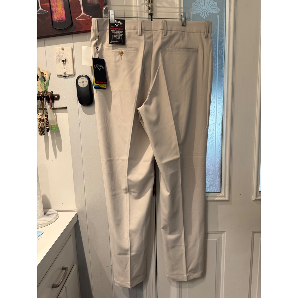 Callaway Pro-Spin 3.0 Mens Golf Pants 38x34 Beige Active Waistband NWT - Picture 5 of 7